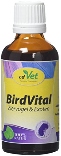 cdVet Naturprodukte BirdVital 50 ml - Vögel - Vitamine, Spurenelemente, Aminosäuren - Leber und Nieren - Kondition der Entgiftungs- und Verdauungsorgane - Stoffwechselvorgänge - Haut und Federn - von cdVet