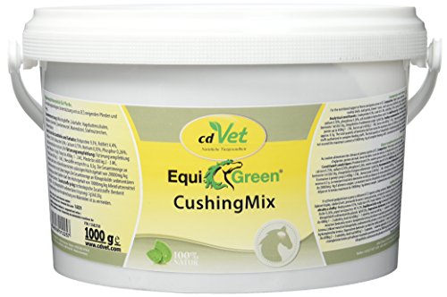 cdVet Naturprodukte EquiGreen CushingMix 1 kg, Pferde und Ponys, Stoffwechselprobleme, Entgiftungsorgane, Vitalstoffe, mit Möchspfeffer und Grünhafer von cdVet