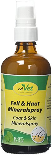 cdVet Naturprodukte Fell & Haut Mineralspray 100 ml - Hund, Pferd - Pflegemittel - Parasitenbefall - pflegt + beruhigt die Haut - Schuppen + trockene Hautpartien + glanzlosem Fell - Reinigung - von cdVet