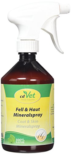 cdVet Naturprodukte Fell & Haut Mineralspray 500 ml - Hund, Pferd - Pflegemittel - Parasitenbefall - pflegt + beruhigt die Haut - Schuppen + trockene Hautpartien + glanzlosem Fell - Reinigung - von cdVet