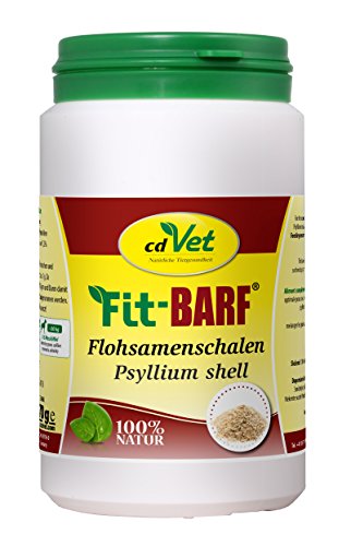 cdVet Naturprodukte Fit-BARF Flohsamenschalen 170 g - Hund&Katze - Ballaststoffe - für leichtfuttrige Hunde - als Sättigungsbeilage - Erhöhung des Kotvolumens - Analdrüse - Rohfütterung - BARFEN - von cdVet