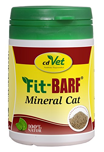 cdVet Naturprodukte Fit-BARF Mineral Cat 60 g - Katze - Grundversorgung mit Mineral- und Vitalstoffen - Vitamine - Muskelaufbau - Blutbildung - Magen-Darm Regulation - Rohfütterung - BARFEN - von cdVet