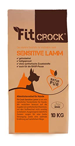 cdVet Fit-Crock Hundefutter trocken Sensitive Lamm Mini 10 kg, getreidefrei von cdVet