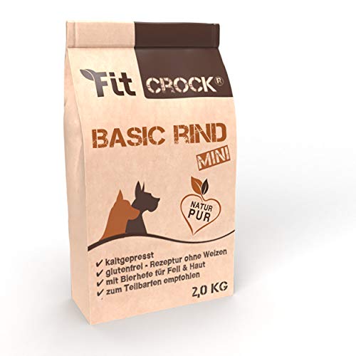 cdVet Fit-Crock Hundefutter trocken Basic Rind Mini 10 kg, getreidefrei von cdVet