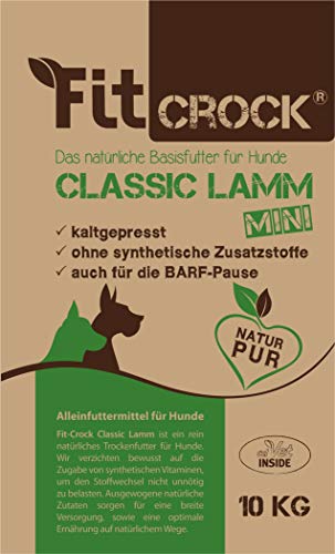 cdVet Fit-Crock Hundefutter trocken Classic Lamm Mini 10 kg, getreidefrei von cdVet