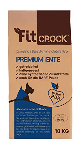 cdVet Naturprodukte Fit-Crock Premium Ente Mini 10 kg - Hund - Futter - getreidefrei - allergiearm - bei fütterungssensiblen Hunde - ausgewogene + hochwertige + natürliche Zutaten - kaltgepresst cdVet Naturprodukte Fit-Crock Premium Ente Mini 10 kg - Hund - Futter - getreidefrei - allergiearm - bei fütterungssensiblen Hunde - ausgewogene + hochwertige + natürliche Zutaten - kaltgepresst von cdVet