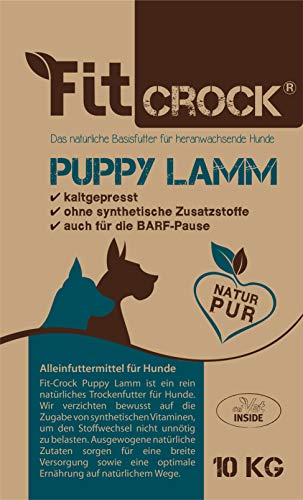 cdVet Fit-Crock Hundefutter trocken Puppy Lamm 10 kg, getreidefrei von cdVet