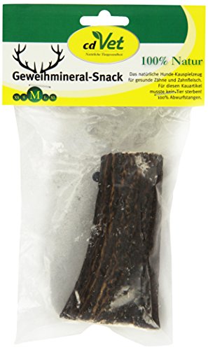 cdVet Naturprodukte Geweihmineral-Snack M - Hund -Einzelfuttermittel - Spielzeug - Beschäftigung - gesunde Zähne + Zahnfleisch - Abwurfstange - antiallergen - ohne Farb + Konservierungsstoffe - von cdVet