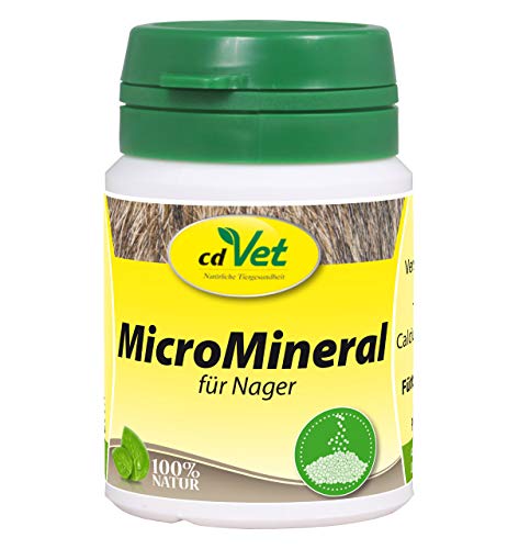 cdVet Naturprodukte MicroMineral für Nager 150 g - naturbelassene Mikronährstoffversorgung - natürliche Mineralisierung und Vitaminabdeckung - Entlastung Entgiftungsorgane - Calcium - Magnesium - von cdVet