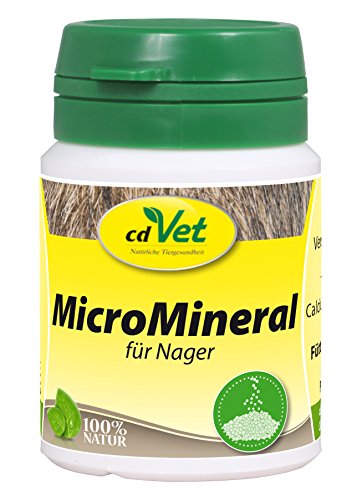 cdVet Naturprodukte MicroMineral für Nager 25 g - naturbelassene Mikronährstoffversorgung - natürliche Mineralisierung und Vitaminabdeckung - Entlastung Entgiftungsorgane - Calcium - Magnesium - von cdVet