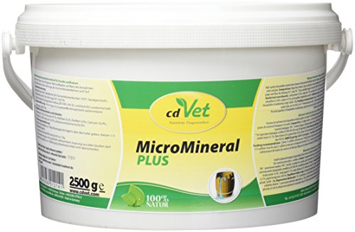 cdVet Naturprodukte MicroMineral plus Hund & Katze 2,5 kg - extra Zink und Selen - Vitamin, Mineralstoff- und Spurenelementgeber - Magensäurebinder - Schadstoffebinder - Magen-Darm Regulation -, 1214 von cdVet