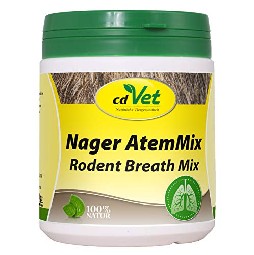 cdVet Naturprodukte Nager AtemMix 300 g - Kaninchen - Meerschweinchen - Stabilisierung der Schleimhäute - fördert Immunabwehr+Funktion der Atemwege -Herz-Kreislaufsystem - Bronchialkräuter - von cdVet