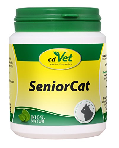 cdVet Naturprodukte SeniorCat 70 g - Katze - Ergänzungsfuttermittel - Defizite - Kräuter + Vitamine + Eisen - Lustlosigkeit - nach Krankheit + Operation - Mangel an Agilität - bei älteren Tieren - von cdVet