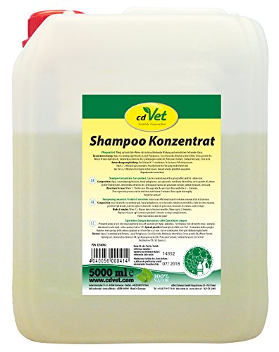 cdVet Naturprodukte Shampoo Konzentrat 5 Liter - Hund, Pferd - Pflegeshampoo - empfindliche Haut - pflegt + reinigt das Fell - beugt Schuppenbildung vor - verleiht dem Fell Glanz - nachfettend - von cdVet