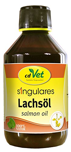 cdVet Naturprodukte Singulares Lachsöl 250 ml - Hund, Katze - Einzelfuttermittel - Zufuhr an Omega 3 Fettsäuren - Nährstoffe - Ergänzung zum Barfen - Wohlbefinden - rein natürliche Zutaten - von cdVet