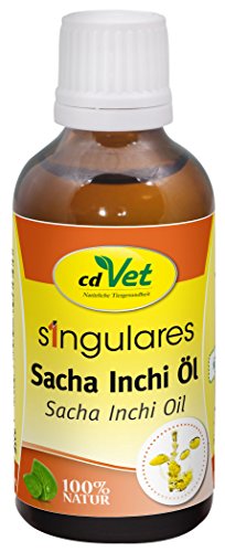 cdVet Naturprodukte Singulares Sacha Inchi Öl 50 ml - Hund, Katze - Futterergänzung - Hohe Verdaulichkeit - reich an Vitamin A+E - Omega 3-, Omega 6-, Omega 9 Fettsäuren - 100% Natur - von cdVet