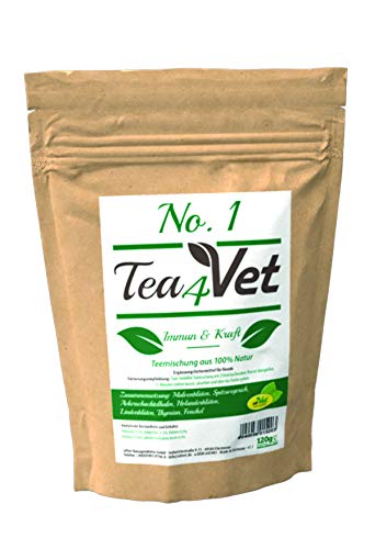 cdVet Naturprodukte Tea4Vet No 1 Immun & Kraft 120 g - Hund - Teemischung - für ein starkes Immunsystem+Kraft - mit Holunder+Fenchel+Malvenblüten - 100% Natur - von cdVet