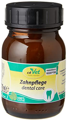 cdVet Naturprodukte Zahnpflege 75 ml - Hund - Pflegemittel - reinigt + pflegt - Zähne + Zahnfleisch - Vorbeugung von schlechtem Atemgeruch + Zahnsteinneubildung - reichhaltige Öle - Gesundheit - von cdVet