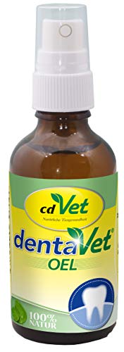 cdVet Naturprodukte dentaVet Öl 50 ml - Pflegemittel für Tiere - pflegt die Zähne + Zahnfleisch - schützt vor Zahnbelag + Zahnstein - unterstützt Maulflora -nimmt unangenehmen Atemgeruch -, 668 von cdVet