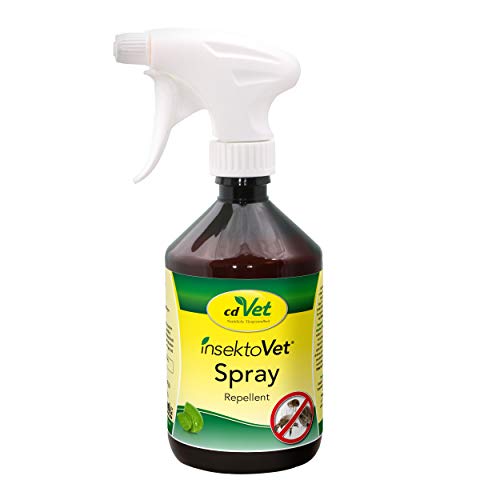 cdVet Naturprodukte insektoVet Spray 500ml - Hund - Katze - Schutz vor Flöhen, Insekten,Fliegen,Milben,Haarlingen und Zecken - Sofortschutz für alle Wirbeltiere - verhindert Parasitenbefall - von cdVet