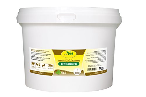 cdVet Naturprodukte privet Mineral 5 kg - Schwein, Kaninchen, Geflügel - Mineralergänzungsfuttermittel - trockene Haut + Entwicklungsstörungen + geschwächtes Immunsystem - Mineralstoffversorgung - von cdVet