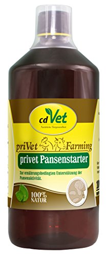 cdVet Naturprodukte privet Pansenstarter 1 Liter - Nutztiere - Vormischung - Appetitanregung - Unterstützung der Futteraufnahme + Pansenaktivität - Förderung der Fresslust - Verdauungsprobleme - von cdVet