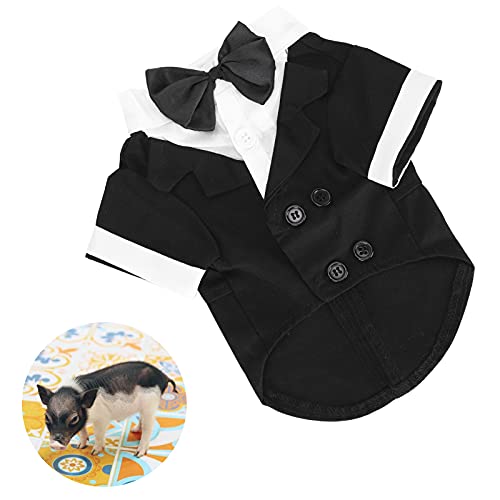 cersalt Hundefliege Shirt, Hundeanzug Hunde Smoking für Halloween für Party(Black, XS) von GZD