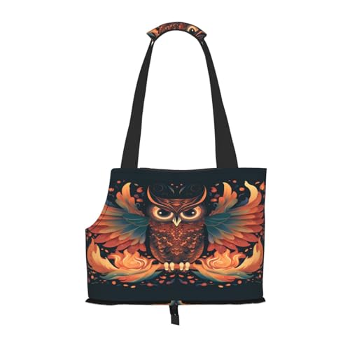 Folklore Bird Owl Flame Pet Carrier for Small Dogs Cats Puppy Sturdy Dog Purse Versatile Cat Carrier Purse Soft Pet Travel Tote Bag von cfpolar