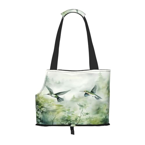 Hummingbirds Trees Farne Pet Carrier for Small Dogs Cats Puppy Sturdy Dog Purse Versatile Cat Carrier Purse Soft Pet Travel Tote Bag von cfpolar