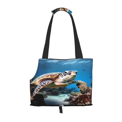 Ocean Animal Turtle Pet Carrier for Small Dogs Cats Puppy Sturdy Dog Purse Versatile Cat Carrier Purse Soft Pet Travel Tote Bag von cfpolar