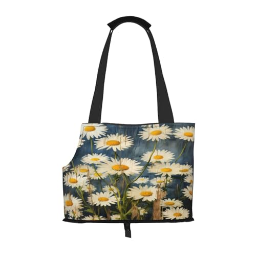 Old Wood Daisy Painting Pet Carrier for Small Dogs Cats Puppy Sturdy Dog Purse Vielseitige Cat Carrier Purse Soft Pet Travel Tote Bag von cfpolar
