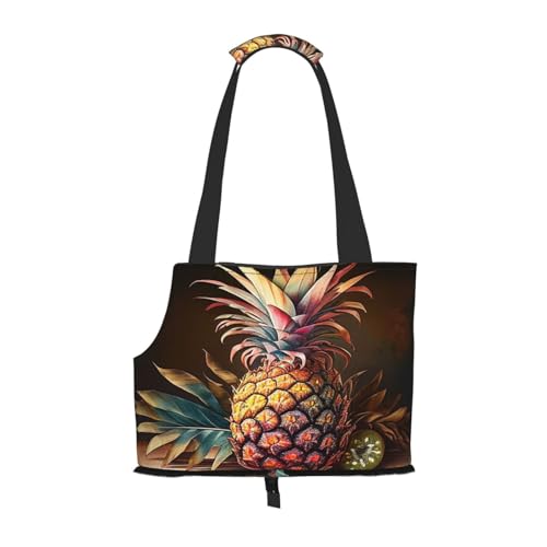 Retro Fruit Ananas Pet Carrier for Small Dogs Cats Puppy Sturdy Dog Purse Versatile Cat Carrier Purse Soft Pet Travel Tote Bag von cfpolar