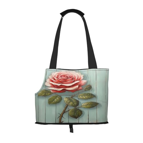 Rose Old Wood Panel Painting Pet Carrier for Small Dogs Cats Puppy Sturdy Dog Purse Vielseitige Cat Carrier Purse Soft Pet Travel Tote Bag von cfpolar