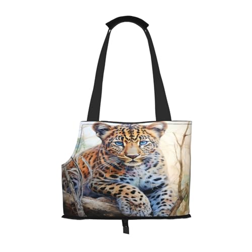 Wild Animal Leopard Pet Carrier for Small Dogs Cats Puppy Sturdy Dog Purse Versatile Cat Carrier Purse Soft Pet Travel Tote Bag von cfpolar