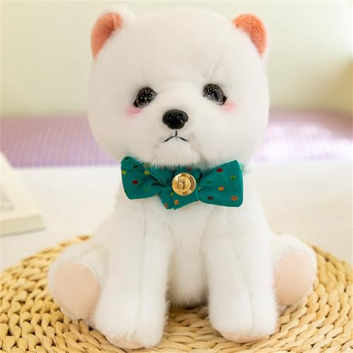 Adorable Dog PlüSchtier, Hundepuppe PlüSch, WeißEr Hund PlüSch Niedlich SchöN, Flauschiges HüNdchen-Umarmungsspielzeug, Geschenke für Jungen MäDchen Geburtstag (23 cm,Grün) von champracer