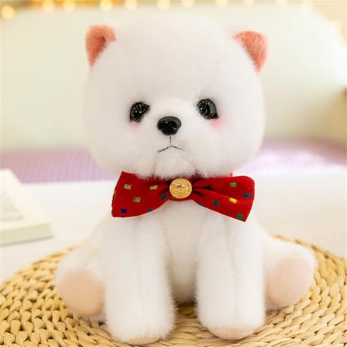 Adorable Dog PlüSchtier, Hundepuppe PlüSch, WeißEr Hund PlüSch Niedlich SchöN, Flauschiges HüNdchen-Umarmungsspielzeug, Geschenke für Jungen MäDchen Geburtstag (23 cm,Rot) von champracer