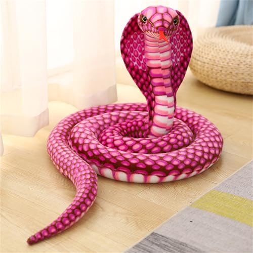 champracer Groß Schlange Kuscheltier Riesen Stofftier Kuschelschlange PlüSchtier Ideal Zum TröSten Kuscheln Einschlafhilfe (80 cm,Rose) von champracer