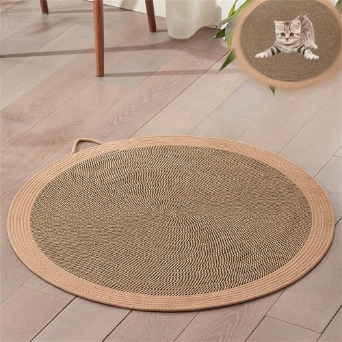 Sisal Teppich Katzen, Kratzlounge Katze, Katzenkratzbrett Groß, Kratzteppich Katze Kratzspielzeug Für Katzen, Kratzfeste Rattan-katzenschlafmatten Katzenzubehör Indoor (100 cm) von champracer
