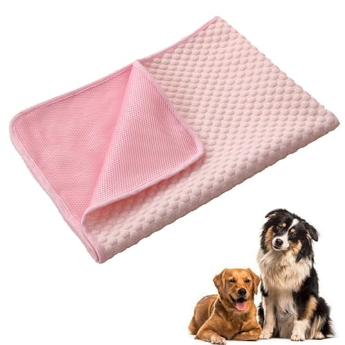 champracer 2 Stück Kühlmatte Hund, Die Innovative Kühlmatte Für Hunde, Ungiftig Kühlkissen für Haustiere, Selbstkühlend Kühlendes Hundebett, für Drinnen, Draußen und Auto (Rosa,150x100 cm) von champracer