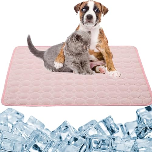 champracer 2 Stück Kühlmatte für Hunde, wasserdichte Kühlmatte, Schlafmatten für Hunde und Katze in Käfigen, maschinenwaschbar,langlebig,weich, selbstkühlend (40x60 cm,Rosa) von champracer