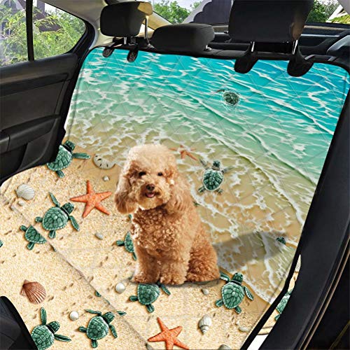 chaqlin Universal-Rücksitzschutzmatte für Hunde, Strand-Meeresschildkröten-Print, robuste Rücksitz-Haustierbezüge, Hängematte, Autositzbezug für die meisten Autos, Lastwagen, SUVs - 53"x 57" Zoll von chaqlin