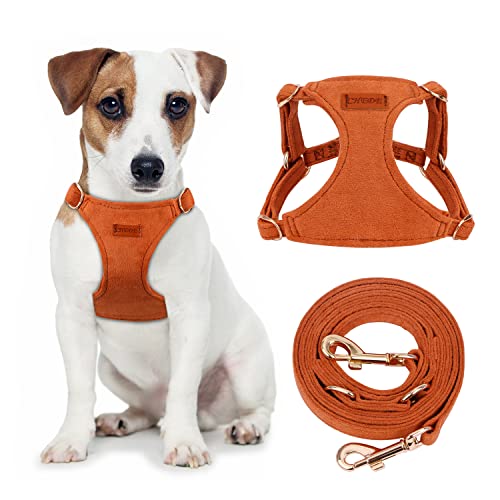 CHEDE No Pull Puppy Harness and Multifunction Dog Leash Set - 8 Colors Soft Adjustable No Choke Escape Proof Cute ,Lightweight Pet Vest Harness for Small and Medium Dog (S, Khaki) von chede