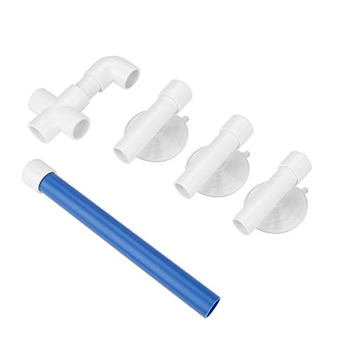 8,66 x 8,66 x 6,69 Zoll strapazierfähiges Kunststoffmaterial, Duschstangen, für Fensterduschfledermäuse, weiße + Blaue Stange, für Finken Pet Store Wellensittiche Lovebirds von chengong