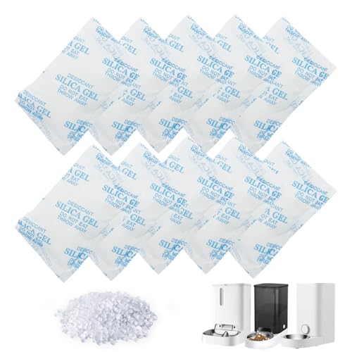 50g Kieselgel-Trockenmittel,futterautomat trockenmittel für Haustiere und Getreidevorratseimern,Wiederverwendbare Silica Gel Packets,trockenmittel für tierfutter (10) von Chenyell