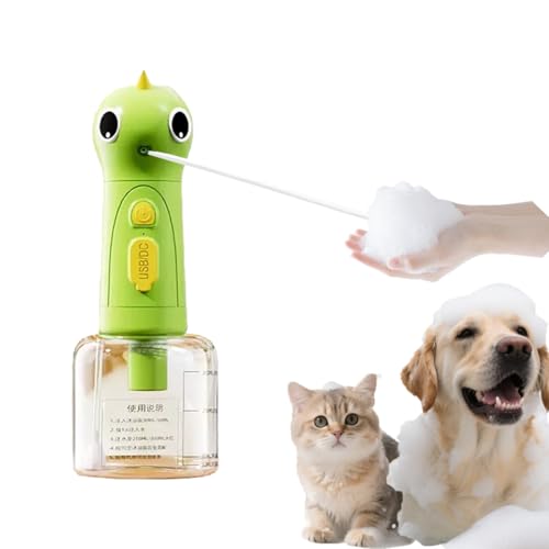 Elektrischer Spender Hundeshampoo Sprüher Bär Shampoo Schaum für Haustier, schäumender Seifenspender für Badewanne, Küchenspüle Reinigung (Grün) von chichendianzi