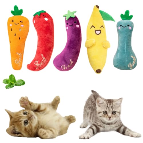 chichendianzi 5Ps Katzenkauspielzeug, Katzenminze-Spielzeug für Indoor-Katzen, flauschiges Katzenminze-Spielzeug zum Kauen, interaktives Kätzchenspielzeug, mit Katzenminze gefülltes chichendianzi 5Ps Katzenkauspielzeug, Katzenminze-Spielzeug für Indoor-Katzen, flauschiges Katzenminze-Spielzeug zum Kauen, interaktives Kätzchenspielzeug, mit Katzenminze gefülltes von chichendianzi