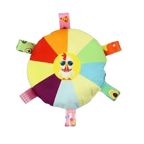 Chichendianzi Interaktives Hunde-Frisbee-Spielzeug, Regenbogen-Scheibe mit Klangglocke, weiches Material, 15,2 cm (6 Zoll) (Kampf Huhn) von chichenshangwu