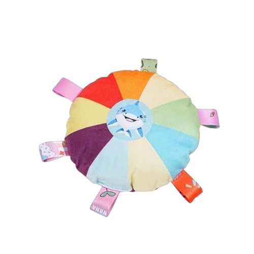 Chichendianzi Interaktives Hundespielzeug Frisbee, Regenbogenscheibe mit Klangglocke, weiches Material, 15,2 cm (6 Zoll) (Hai) von chichenshangwu