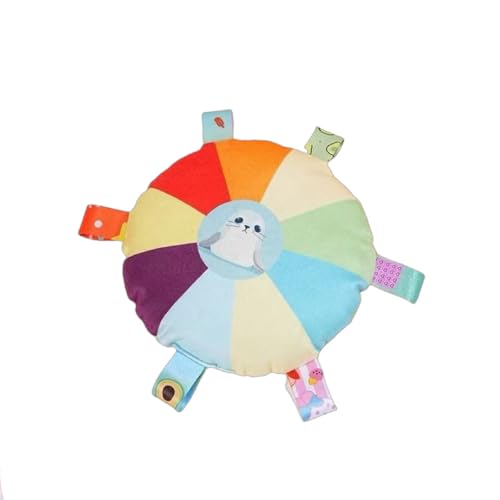 Chichendianzi Interaktives Hundespielzeug Frisbee, Regenbogenscheibe mit Klangglocke, weiches Material, 15,2 cm (Dichtung) von chichenshangwu