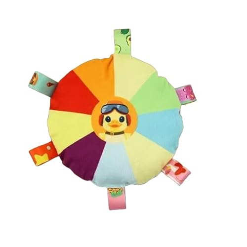 Chichendianzi Interaktives Hundespielzeug Frisbee, Regenbogenscheibe mit Klangglocke, weiches Material, 15,2 cm (fliegende Ente) von chichenshangwu
